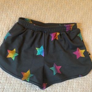 Girls Terez shorts with foil printed stars and 2 pockets. Size M (10/12)